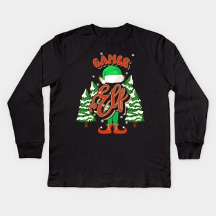 GAMER ELF CHRISTMAS Kids Long Sleeve T-Shirt